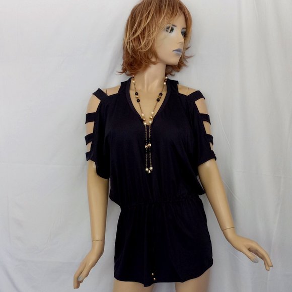 Pilyq Dresses & Skirts - Nwt Anthropologie PilyQ Midnight Peek A Boo Shoulder Dress Sz L Very SEXY!